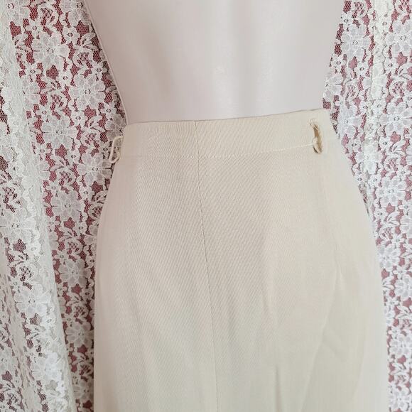 SUIT Vintage 80s 90s Jacques vert cream suit blazer and skirt set Size 10 - Picture 6 of 13